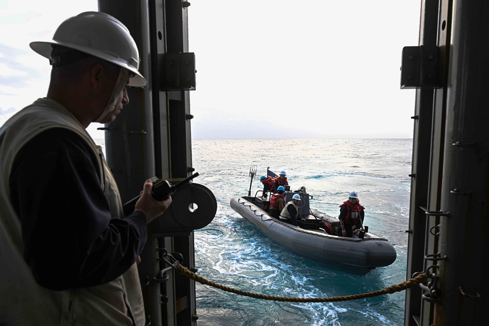 Theodore Roosevelt Conducts Small Boat Operations