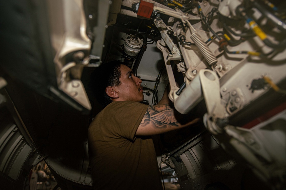 VFA 154 Conducts F/A-18F Super Hornet Maintenance Aboard USS Theodore Roosevelt