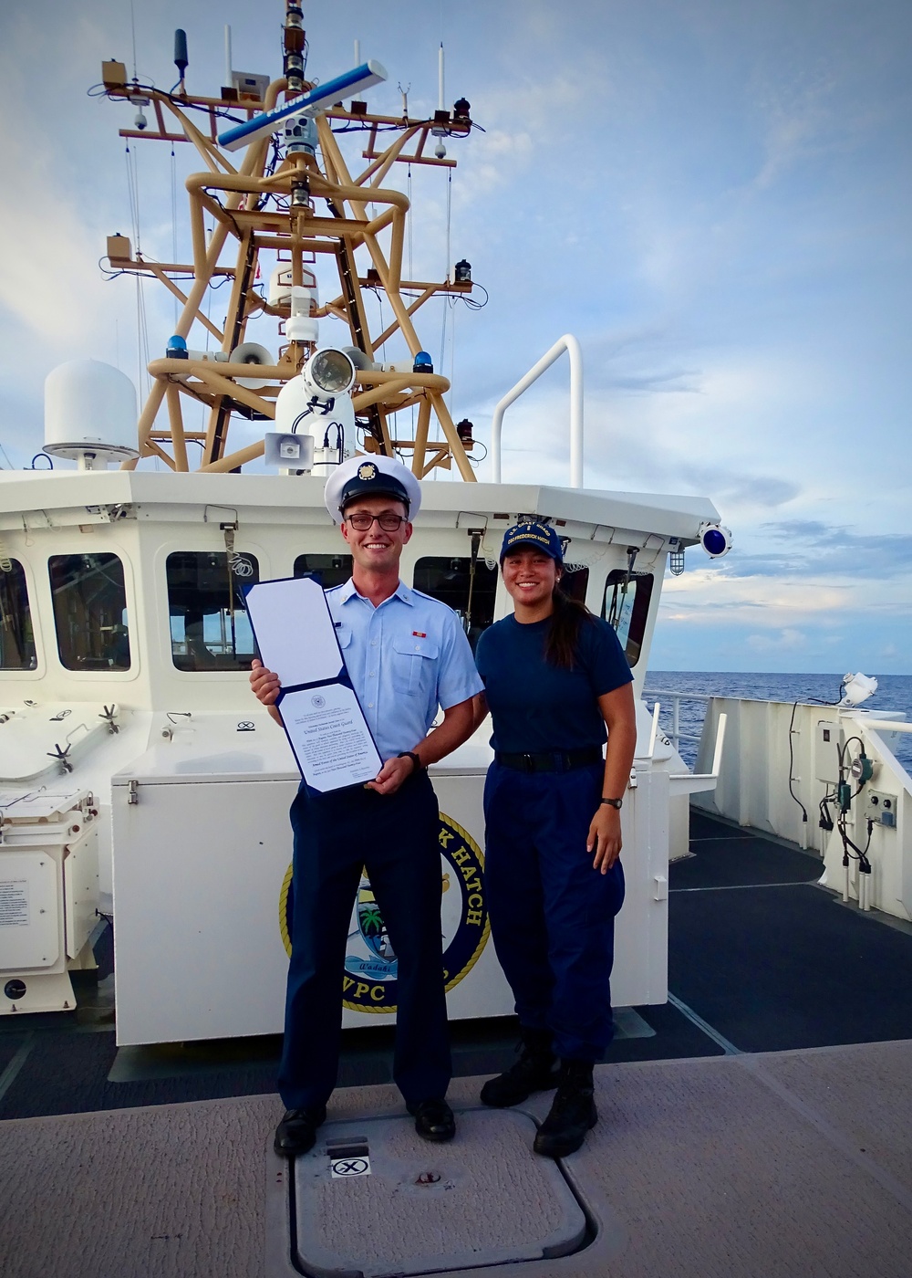 At sea advancement aboard USCGC Frederick Hatch (WPC 1143)