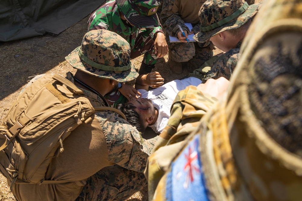 MRF-D 24.3: U.S., ADF, Indonesian service members participate in mass casualty drills during Exercise Bhakti Kanyini AUSINDO 24