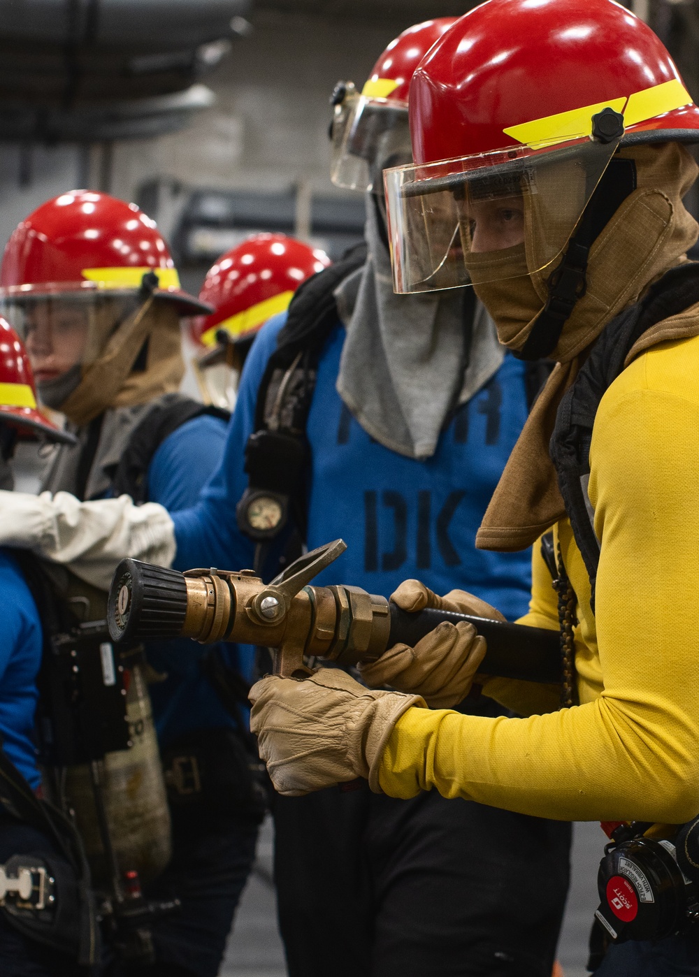 USS George Washington Sailors conduct aircraft firefighting training.