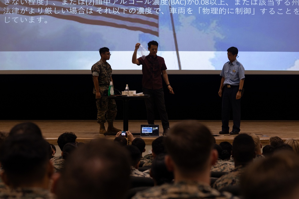 MCIPAC Safety Office and the Okinawa Prefecture Government Host a DUI Lecture on Camp Schwab