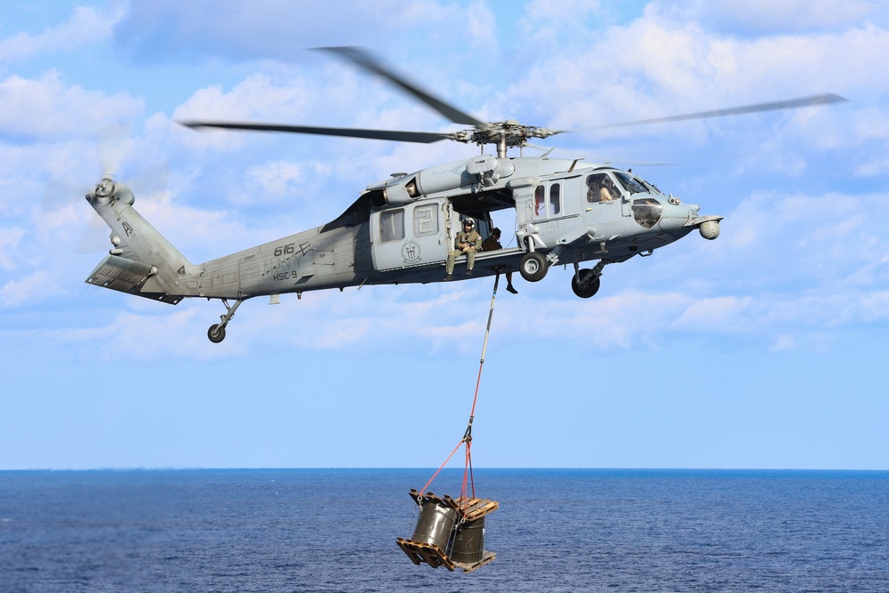 Ford Sailors Conduct an Ammunition Onload