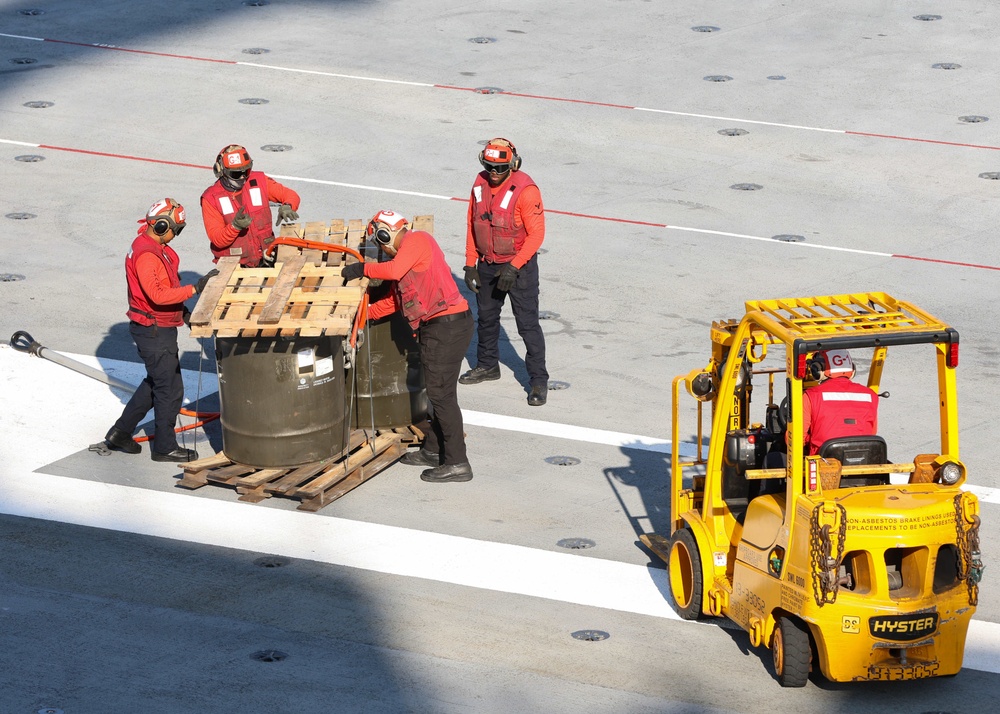 Ford Sailors Conduct an Ammunition Onload