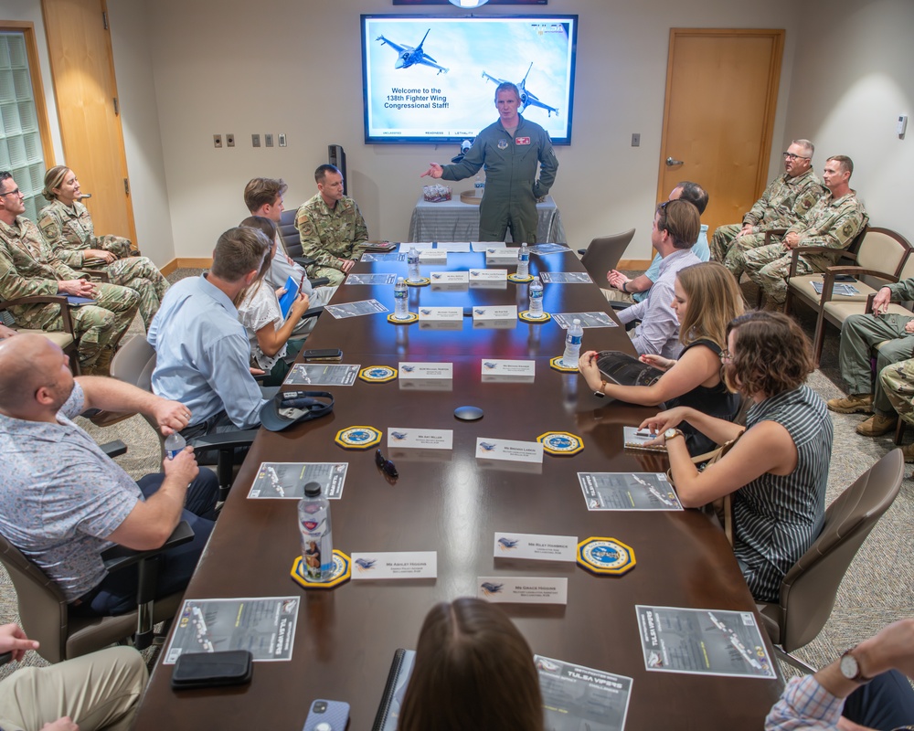 Oklahoma Congressional Staff Meets with 138th Fighter Wing Leadership