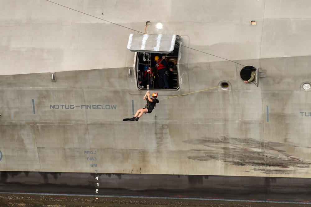 USS Santa Barbara (LCS 32) Conducts SAR Testing