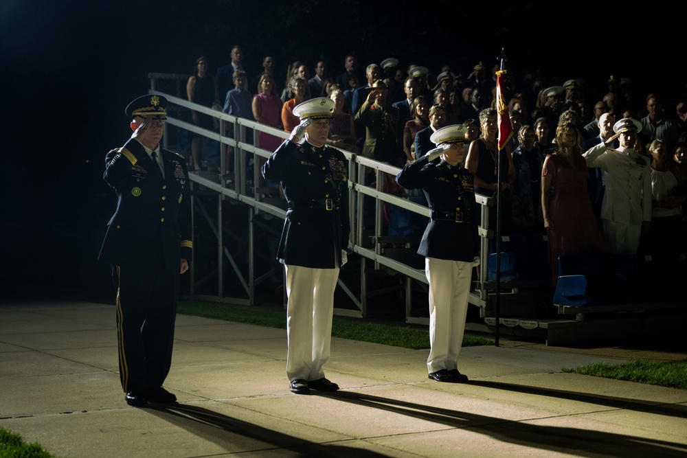 USSOCOM vice commander becomes first joint Marine to host 8th and I Evening Parade