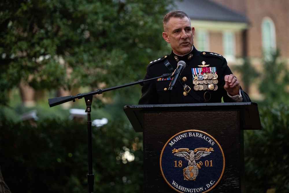 USSOCOM vice commander becomes first joint Marine to host 8th and I Evening Parade