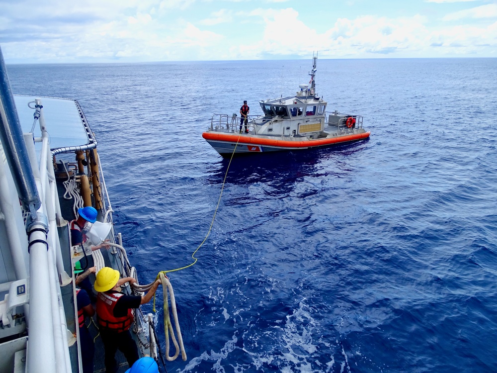 USCGC Frederick Hatch (WPC 1143) conducts towing training with Station Apra Harbor