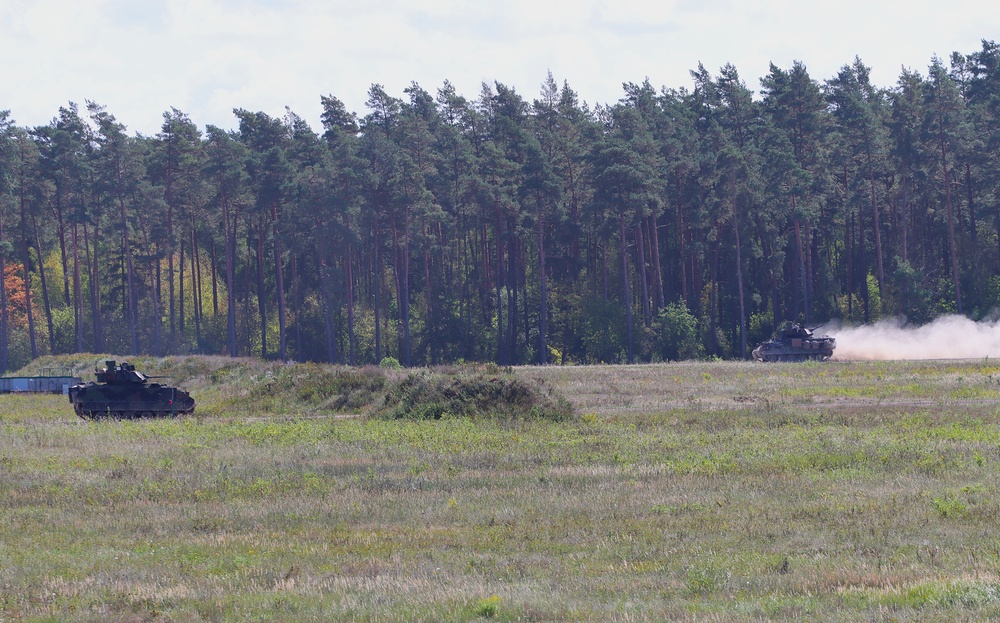 Soldiers stationed at Bemowo Piskie Training Area qualify during M2 Bradley Fighting Vehicle Gunnery Table IV