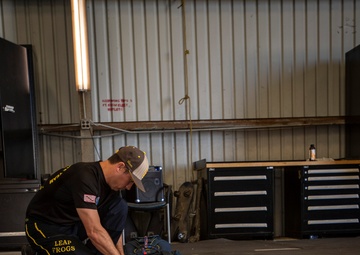 Navy Parachute Team Prepares to Jump in San Diego Padres Game