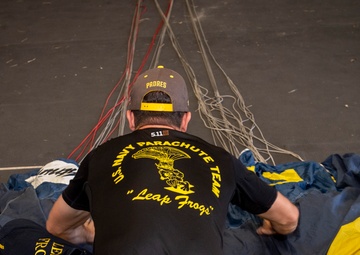 Navy Parachute Team Prepares to Jump in San Diego Padres Game