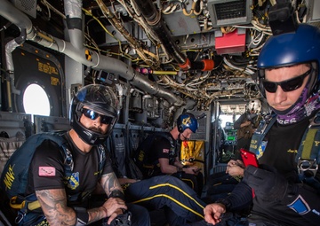 Navy Parachute Team Prepares to Jump in San Diego Padres Game