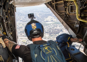 Navy Parachute Team Prepares to Jump in San Diego Padres Game
