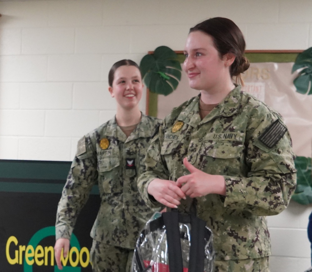 NWS Yorktown sailors support Back to School event at Greenwood Elementary School with free backpacks and school supplies