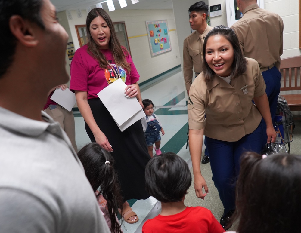 Marines from the Marine Corps Security Force Regiment support Back to School event in Newport News, Virginia