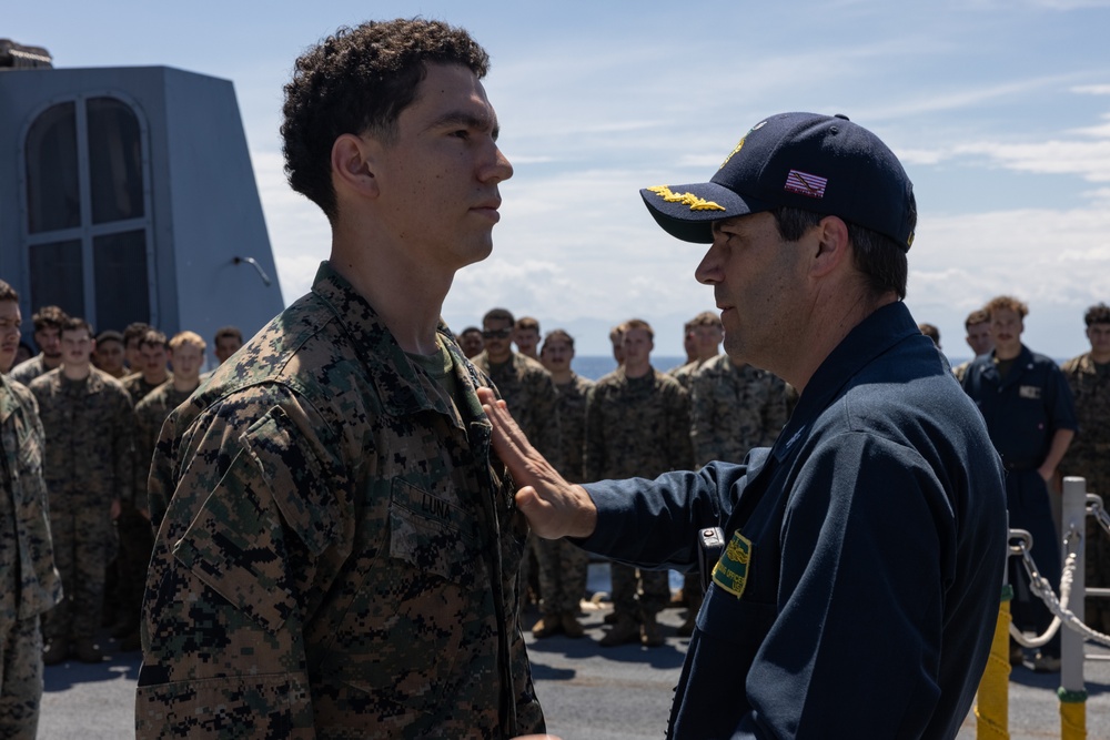 31st MEU corpsman receive Fleet Marine Force pin