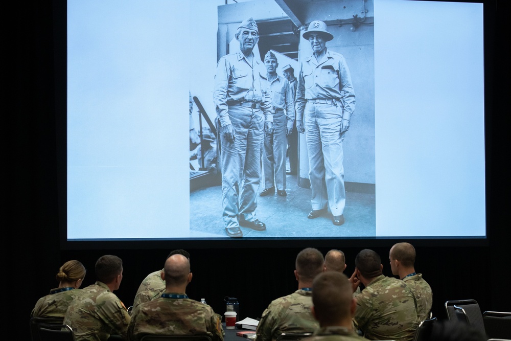 Military Historian Speaks during a Joint Leadership Conference in Detroit