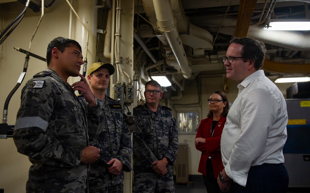 Distinguished Visitors tour USS Emory S. Land
