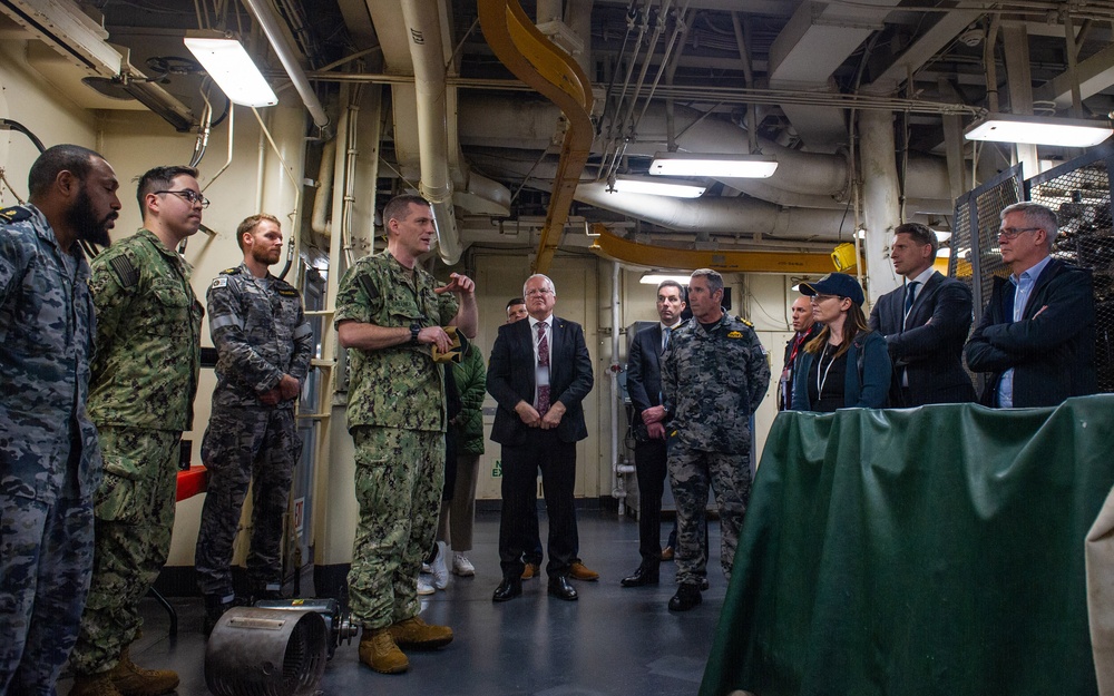 Distinguished Visitors tour USS Emory S. Land
