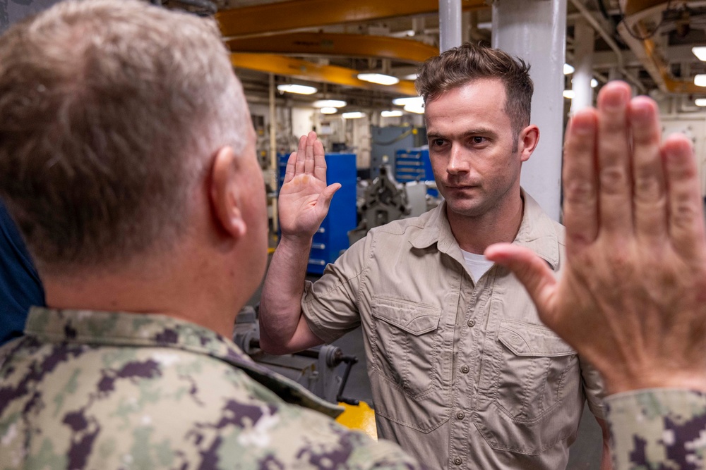 Submarine Force U.S. Pacific Fleet Commander Promotes USS Emory S. Land Military Sealift Command Ship’s Master