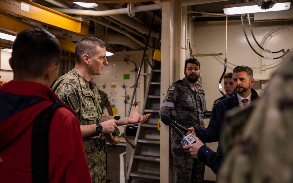 Emory S. Land Hosts Tour for News Teams in HMAS Stirling