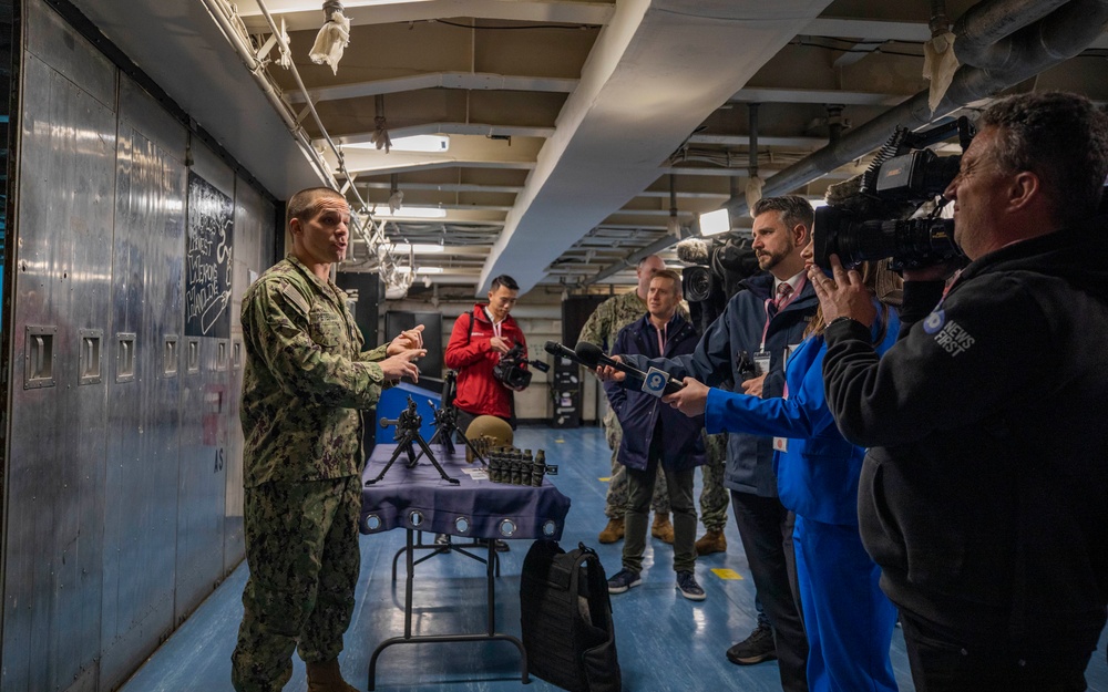 Emory S. Land Hosts Tour for News Teams in HMAS Stirling