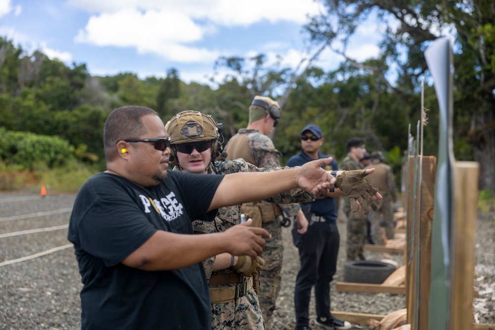 Koa Moana 24: Marines Instruct Palau Police Personnel Through a Live Fire Range