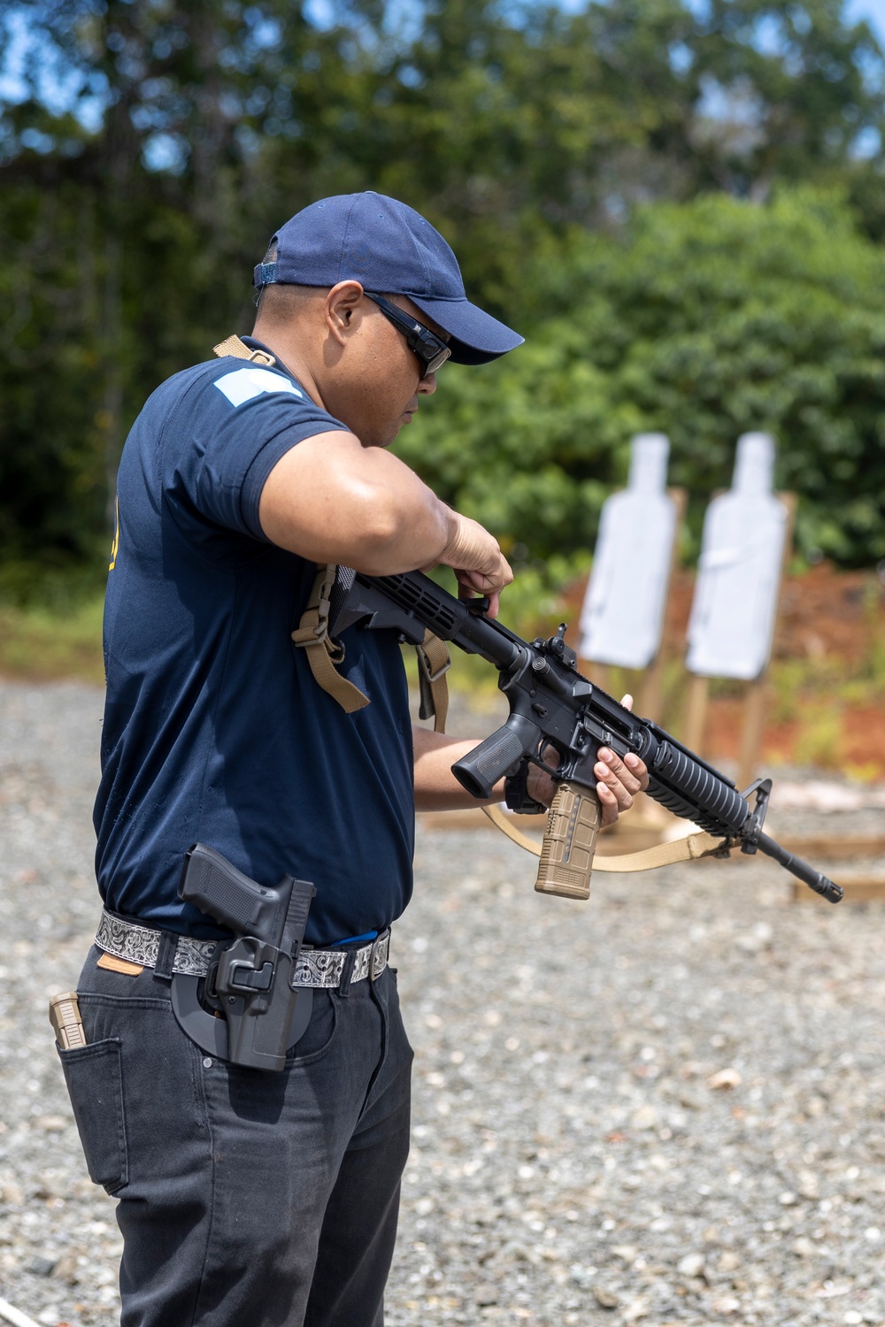 Koa Moana 24: Marines Instruct Palau Police Personnel Through a Live Fire Range