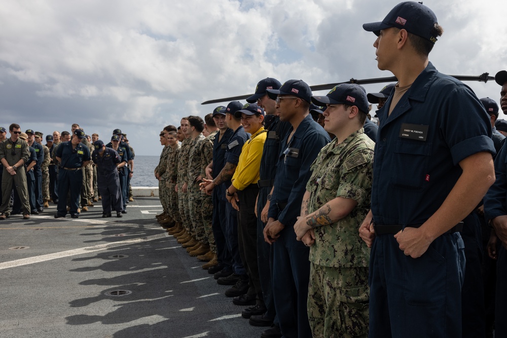 USS Green Bay presents Navy and Marine Corps Commendation Medals
