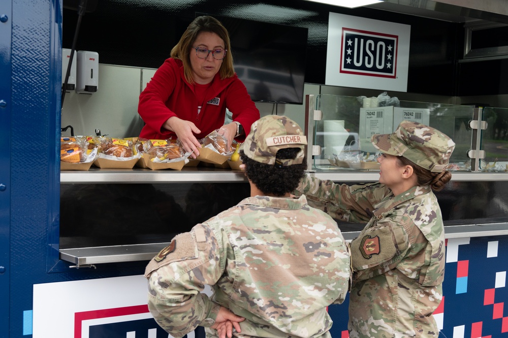 USO truck visits RAF Fairford