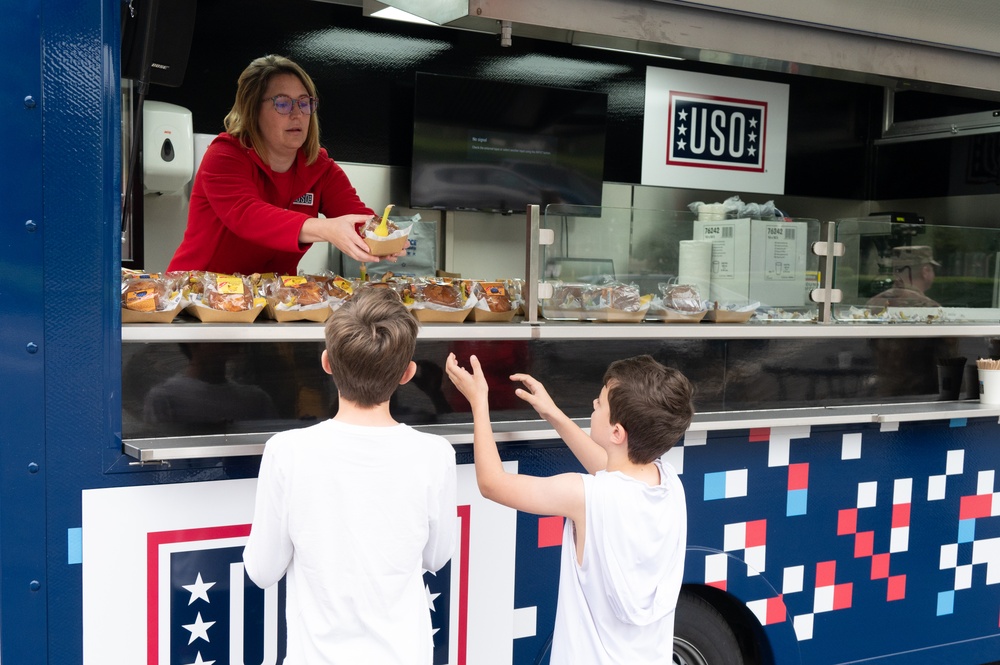 USO truck visits RAF Fairford