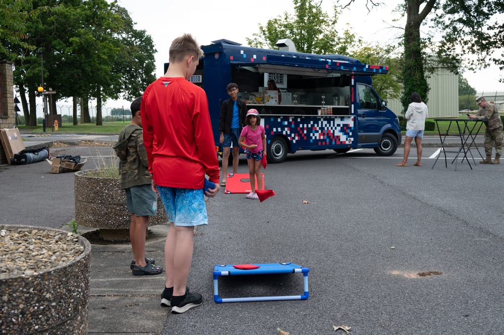 USO truck visits RAF Fairford