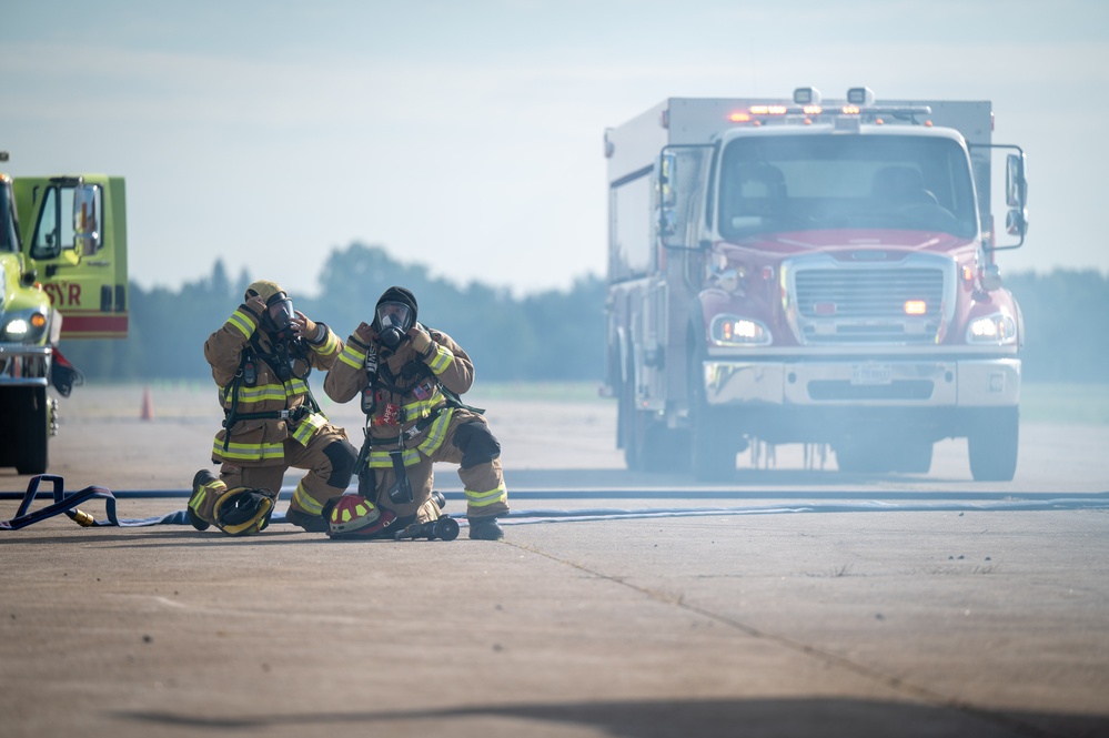 Hancock Field Air National Guard Base Fire Department Participates in Syracuse Regional Airport Authority's Triennial Disaster Drill