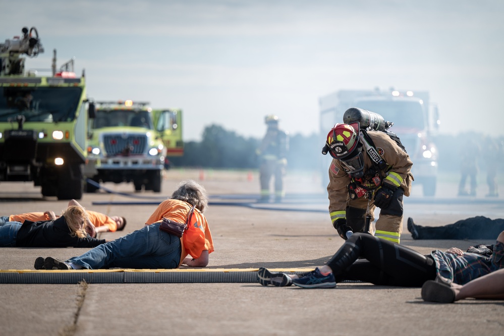 Hancock Field Air National Guard Base Fire Department Participates in Syracuse Regional Airport Authority's Triennial Disaster Drill