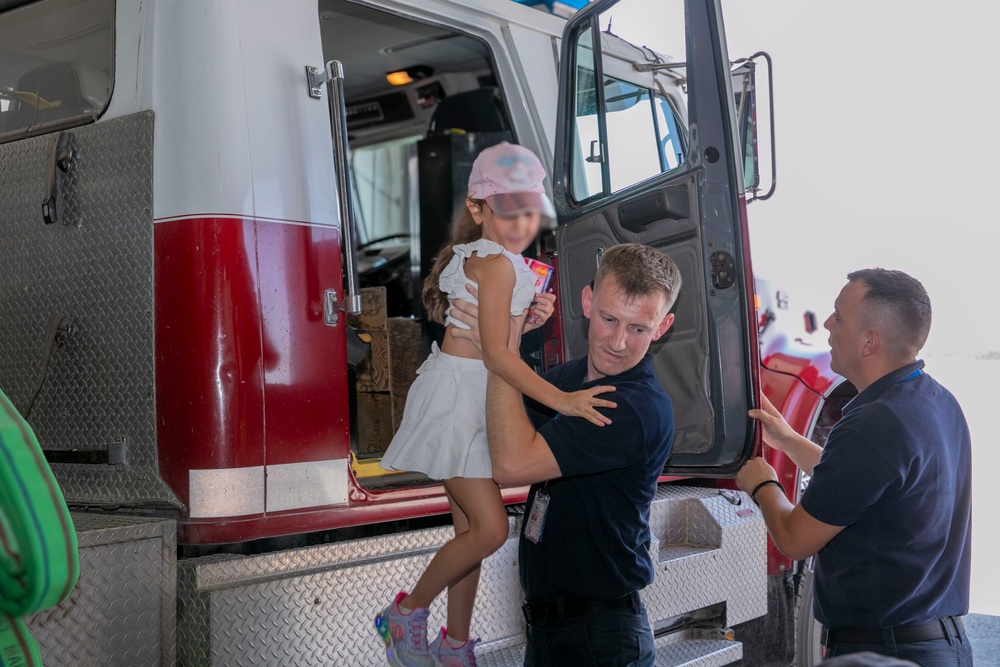 U.S. Soldiers from Regional Command East of the NATO-led KFOR mission hosted students and teachers from Future School at Camp Bondsteel, Kosovo, July 12, 2024.