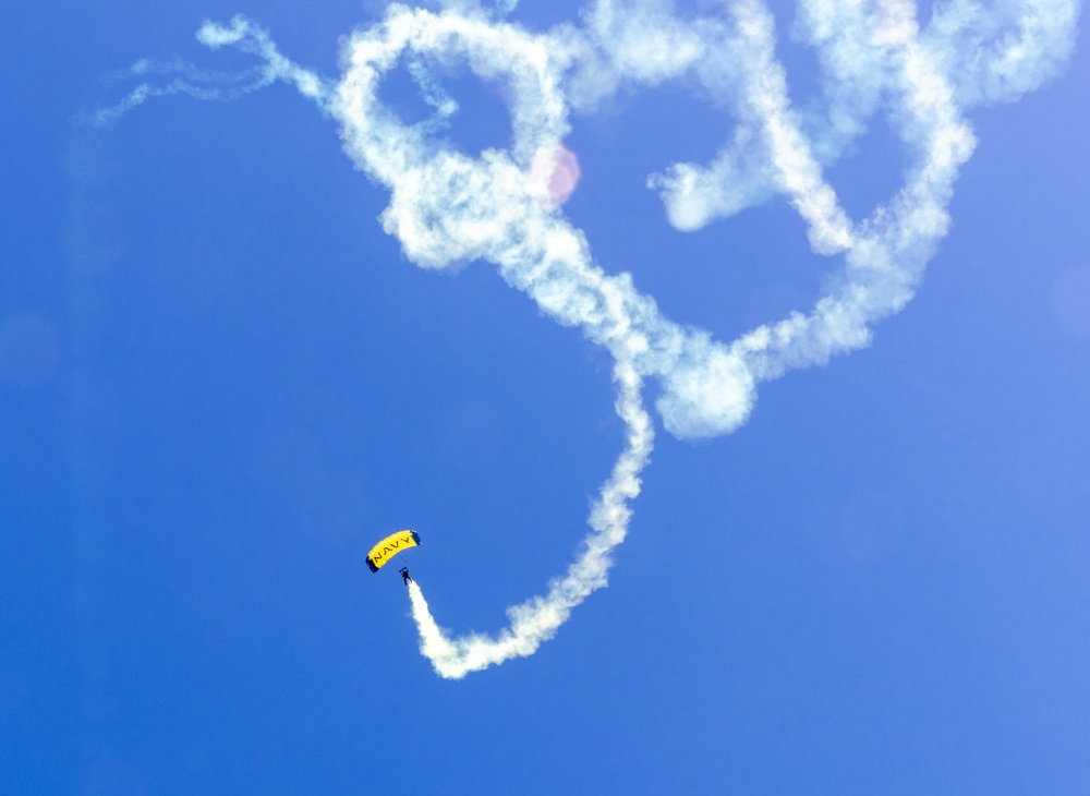 Navy Parachute Team Jumps in Padres Game
