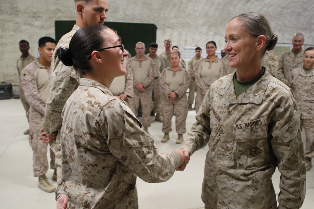 2nd Marine Logistics Group Commanding General Visits Combat Logistics Battalion 2