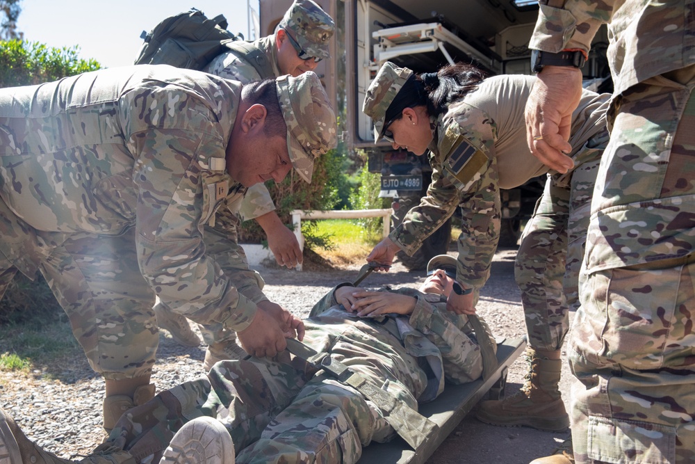 U.S. and Chilean forces conduct joint-simulated casualty evacuation training at Southern Fenix 24