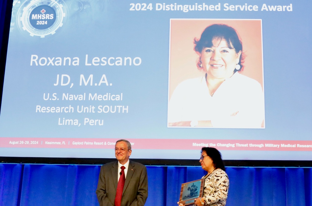 Naval Medical Research Unit SOUTH Director of Research Administration Recognized at MHSRS 2024