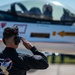 The U.S. Air Force F-16 Viper Demonstration Team performs at the Airshow Atlantic
