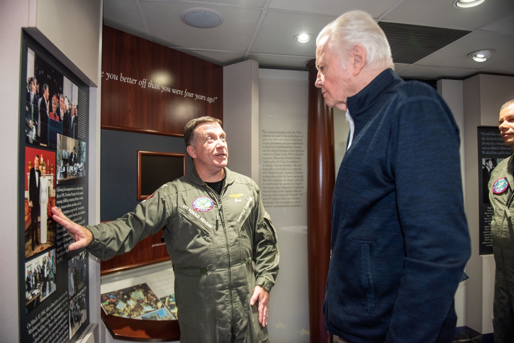 USS Ronald Reagan (CVN76) hosts Jon Voight and Sean McNamara