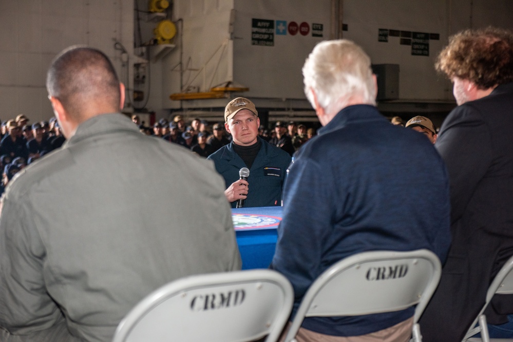 USS Ronald Reagan (CVN76) hosts Jon Voight and Sean McNamara