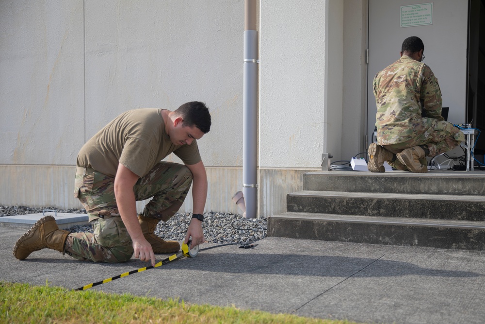 374th Communications Squadron conducts training during Operation Adamantium Shield