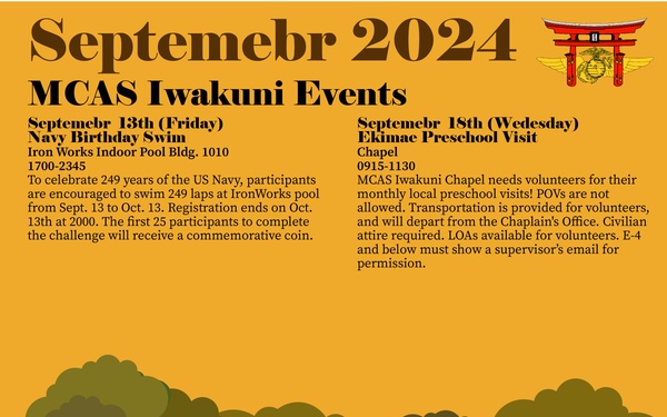 MCAS Iwakuni September Event Calendar 24