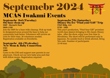 MCAS Iwakuni September Event Calendar 24