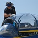 The U.S. Navy Flight Demonstration Team, the Blue Angels perform in Wichita, Kansas at the Frontiers In Flight Air Show.