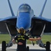 The U.S. Navy Flight Demonstration Team, the Blue Angels perform in Wichita, Kansas at the Frontiers In Flight Air Show.