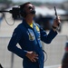 The U.S. Navy Flight Demonstration Team, the Blue Angels perform in Wichita, Kansas at the Frontiers In Flight Air Show.