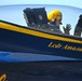 The U.S. Navy Flight Demonstration Team, the Blue Angels perform in Wichita, Kansas at the Frontiers In Flight Air Show.